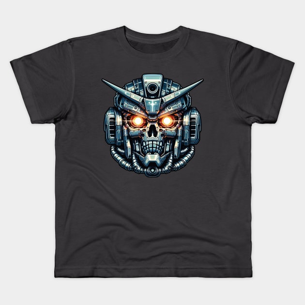 Biomech Skull S01 D63 Kids T-Shirt by Houerd